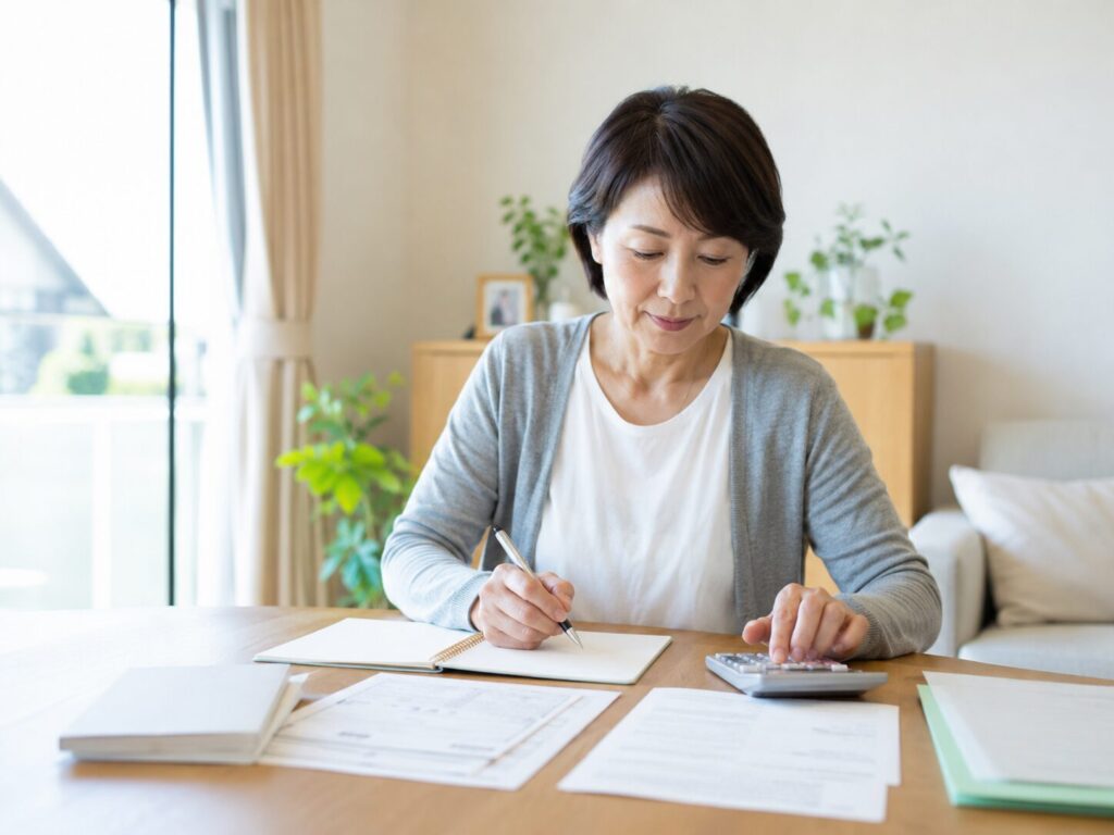 離婚前に生活費や財産分与を整理する50代女性