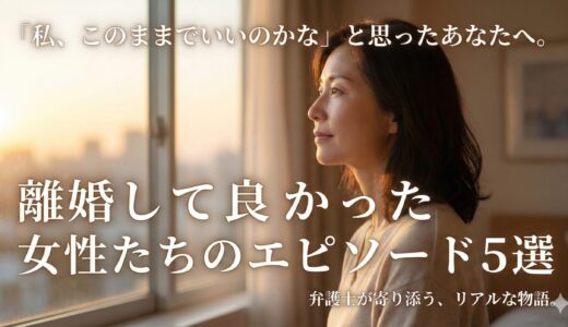 「私、このままでいいのかな」と思ったあなたへ。離婚して良かった女性たちのエピソード5選